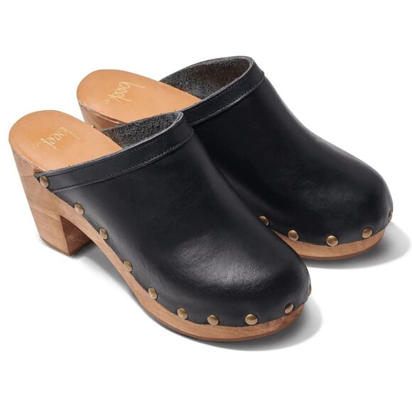 Beek Woodpecker Clogs Mules Size 10 Studded Wood Platform Black Leather NEW $320 - Picture 1 of 16
